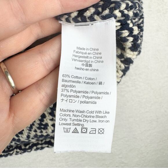 J. Crew Relaxed Wideneck Boxy Thick Textured Knit Sweater Navy M Preppy Minimal - Picture 10 of 14